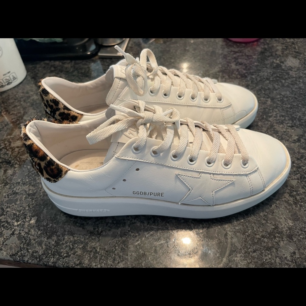 Golden Goose Pure Star Classic Leopard-Print Sneakers size 8